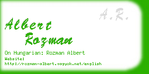 albert rozman business card